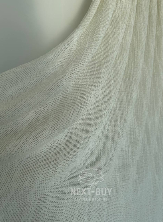 Тюль Boho Cream Linen Flow – фактурний льон-сітка (Італія)