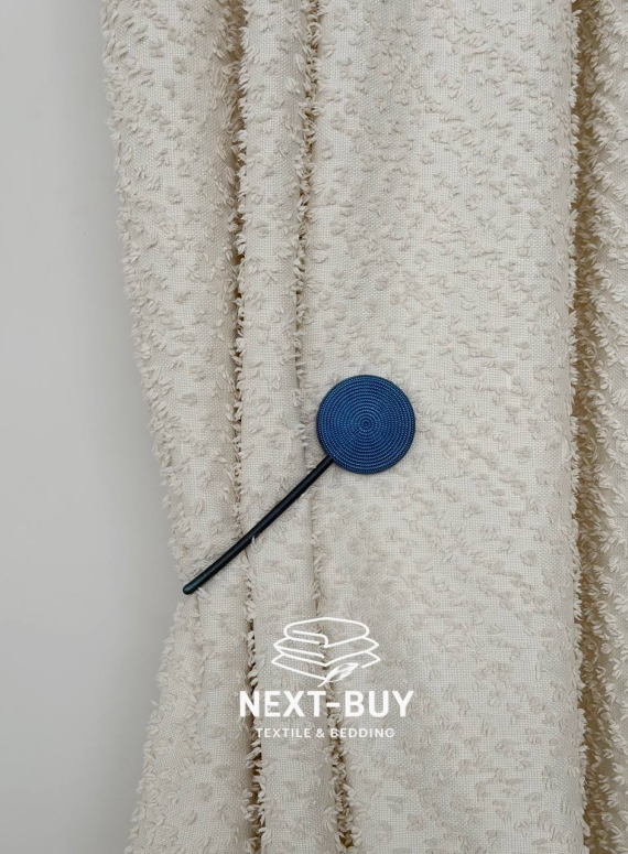 Магніт підхоплювач для штор круглий металевий синій Туреччина