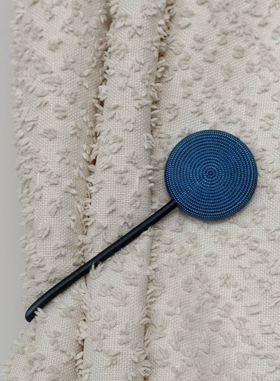 Магніт підхоплювач для штор круглий металевий синій Туреччина