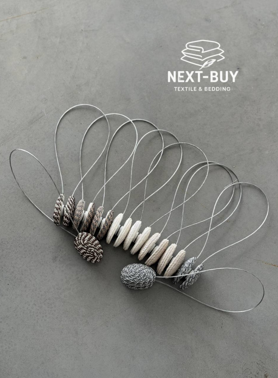 Шторний магніт на тросі сірого кольору Туречинна