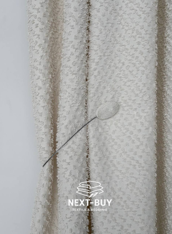 Магніт-підхват для штор овальний на тросі, кремовий Туречинна