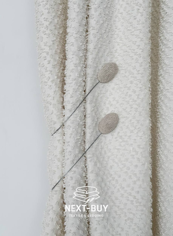 Магніт-підхват для штор овальний на тросі, бежевий Туречинна