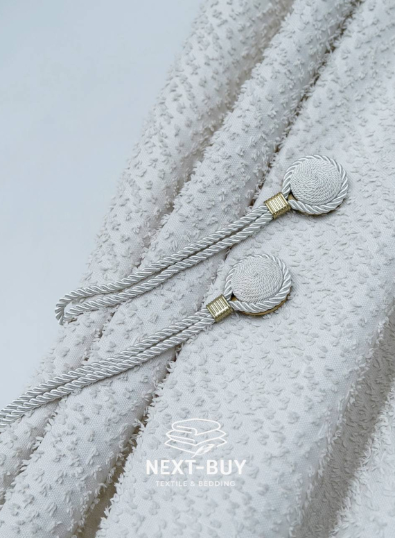 Магнітний підхват для штор кремовий з круглою брошкою Туречинна