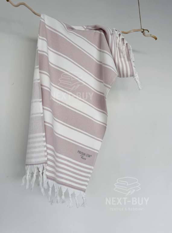 Рушник бавовна з бахромою Maison D’or PRIMAVERA Lilac White 50×100 см