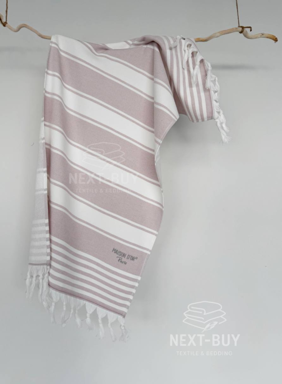 Рушник бавовна з бахромою Maison D’or PRIMAVERA Lilac White 50×100 см