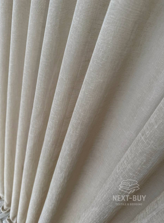 Бежевий тюль з льону Beige Cloud Veil Туреччина