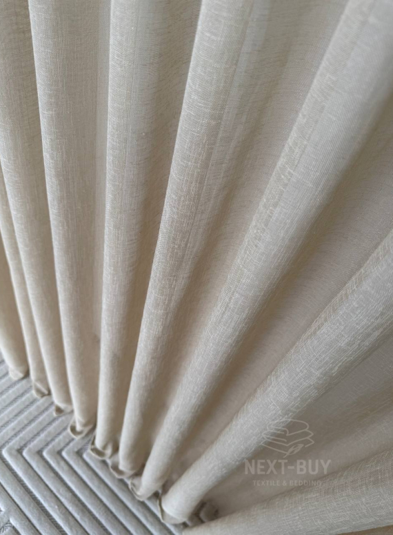Бежевий тюль з льону Beige Cloud Veil Туреччина