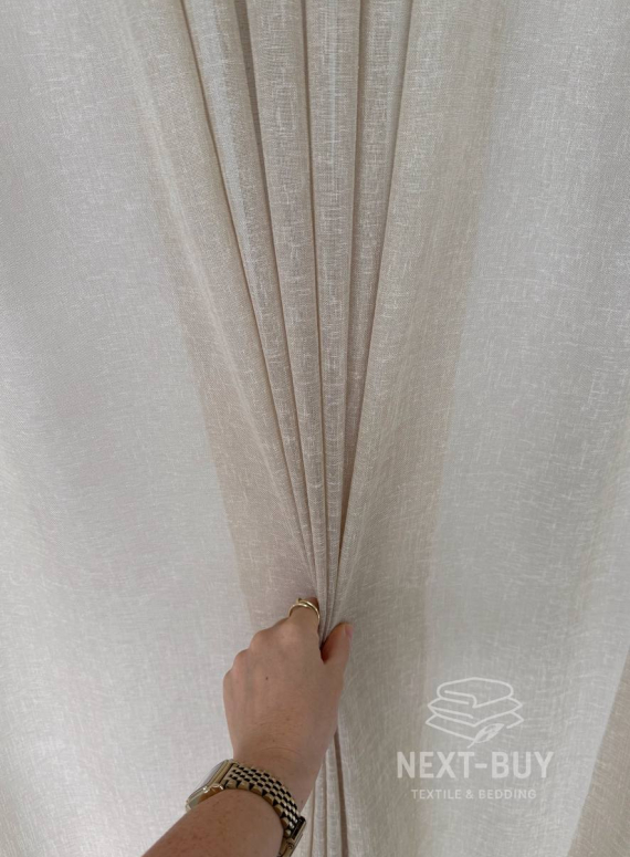 Бежевий тюль з льону Beige Cloud Veil Туреччина