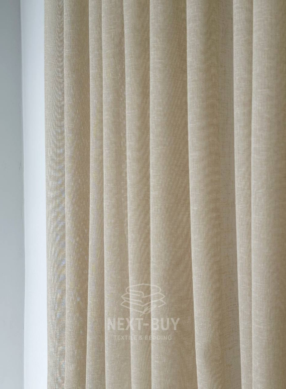 Бежевий тюль з льону Beige Cloud Veil Туреччина