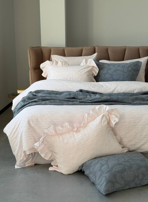 Жакардове покривало з наволочками Saheser Bambi gri  євро Туреччина