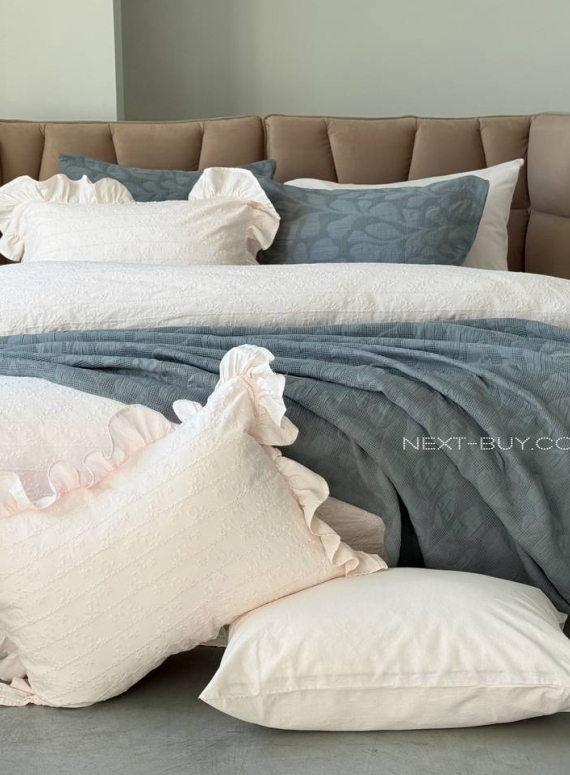 Жакардове покривало з наволочками Saheser Bambi gri  євро Туреччина