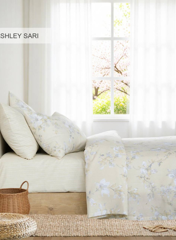 Літній комплект постільної білизни Ashley Sari Istanbul з піке | 100% бавовна