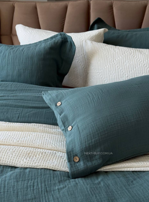 Постільна білизна Saheser Vetro Haki євро 200х220 jacquard