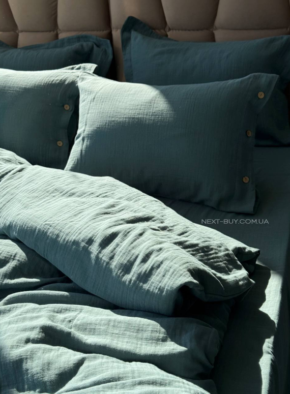 Постільна білизна Saheser Vetro Haki євро 200х220 jacquard