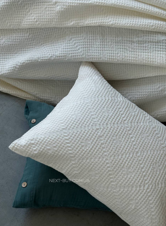 Жакардове покривало з наволочками Saheser Salsa krem євро Туреччина