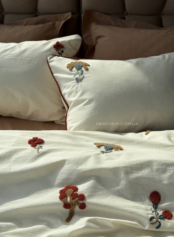 Постільна білизна Saheser Zaira євро 200х220 бавовна з вишивкою