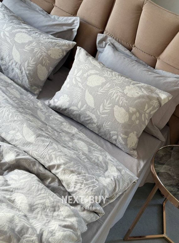 Постільна білизна Saheser Lusso Gri євро 200х220 jacquard