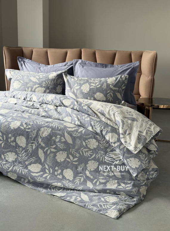 Постільна білизна Saheser Lusso Lacivert євро 200х220 jacquard