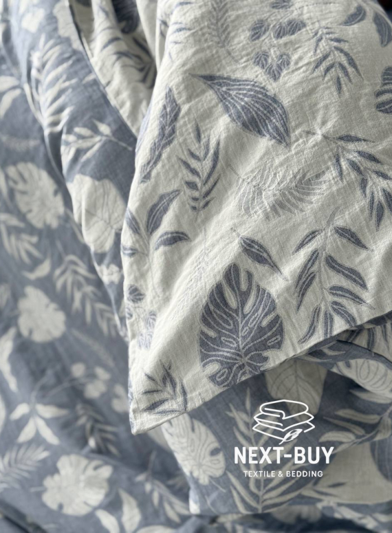 Постільна білизна Saheser Lusso Lacivert євро 200х220 jacquard