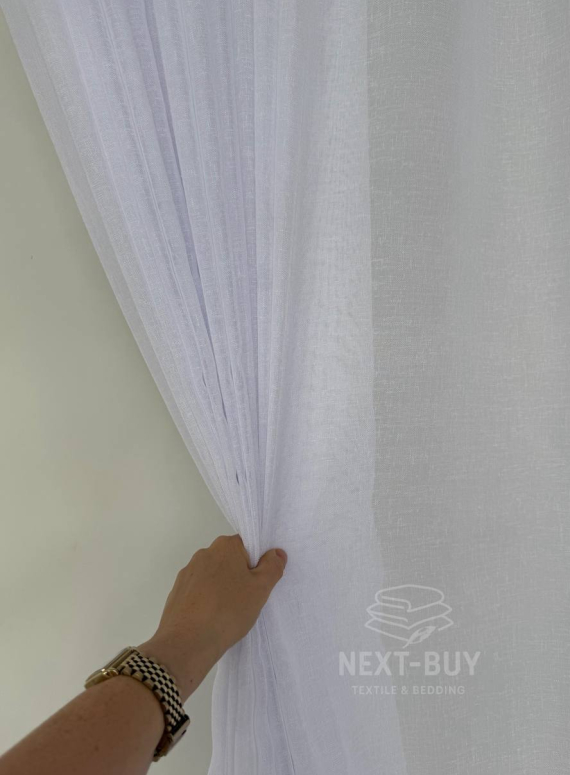 Тюль Linen Sofia Veil — білий льон преміум якості, Туреччина