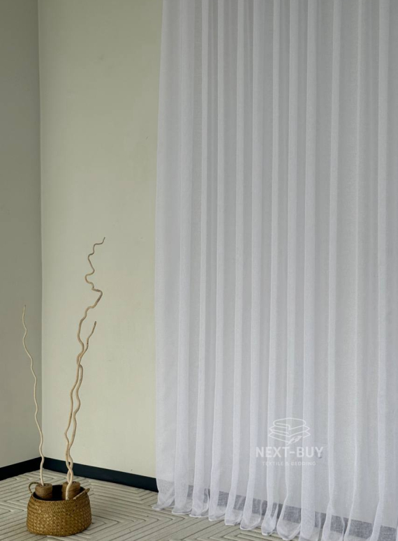 Тюль Linen Sofia Veil — білий льон преміум якості, Туреччина