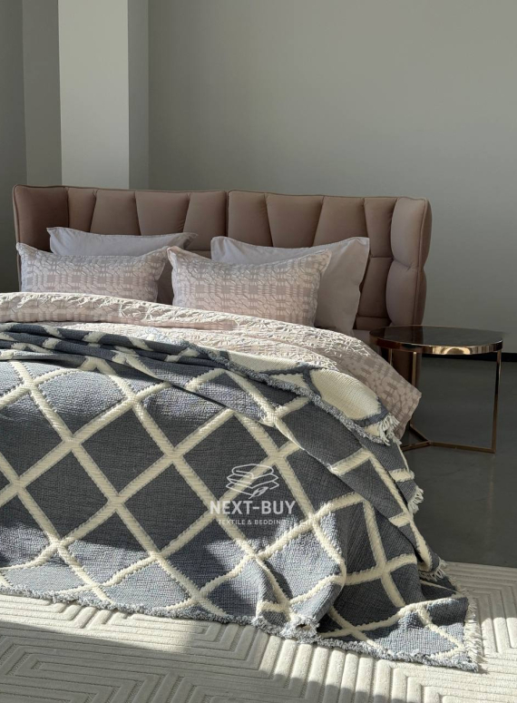 Муслиновое покрывало Sage bloom Antrasit евро Турция