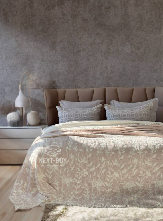 Муслиновое покрывало Misty Garden Pudra евро Турция