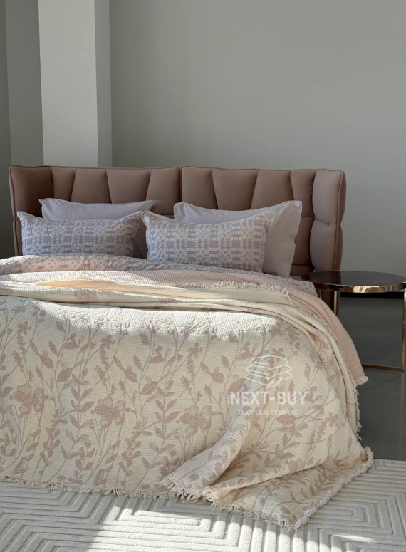 Муслиновое покрывало Misty Garden Pudra евро Турция