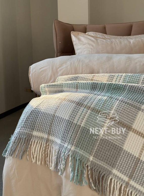 Плед в клетку Aksu Cozy Life Inka Mint