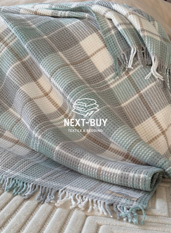 Плед в клетку Aksu Cozy Life Inka Mint