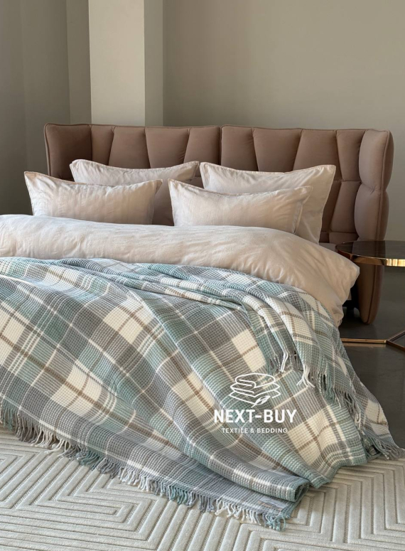 Плед в клетку Aksu Cozy Life Inka Mint