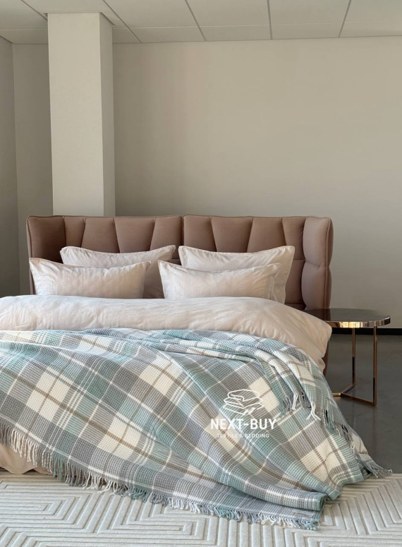 Плед в клетку Aksu Cozy Life Inka Mint