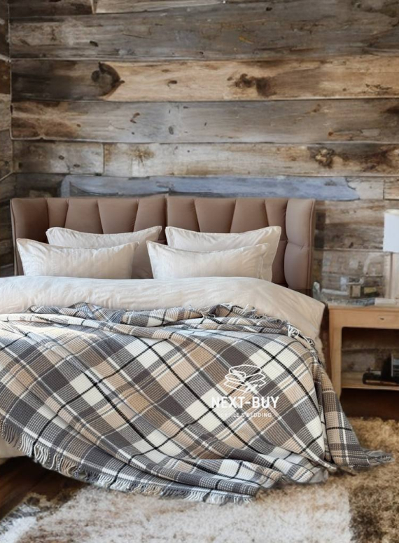 Плед в клетку Aksu Cozy Life Inka Gri