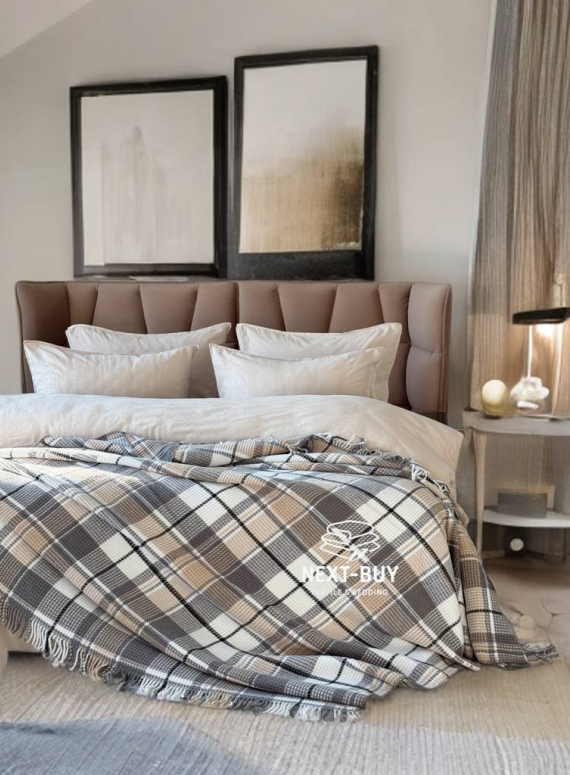 Плед в клетку Aksu Cozy Life Inka Gri