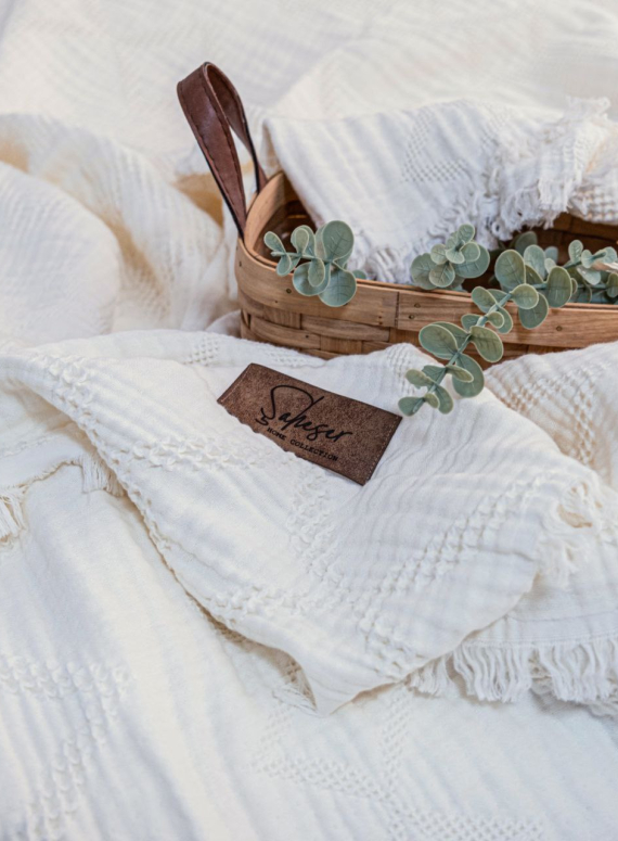 Муслінове покривало Saheser Oscar krem  євро Туреччина