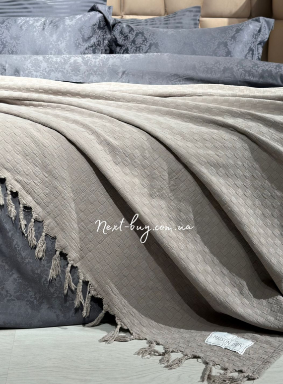 Maison D'or Paris My Favorite плед з бахромою беж 180х220