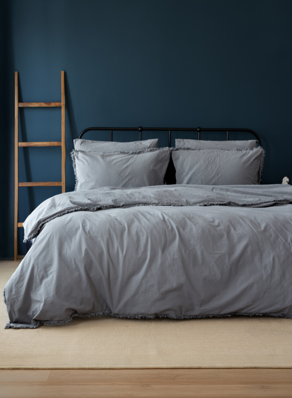 Постільна білизна POLINA GREY Natural Cotton Series з вареної бавовни, євро комплект 200×220
