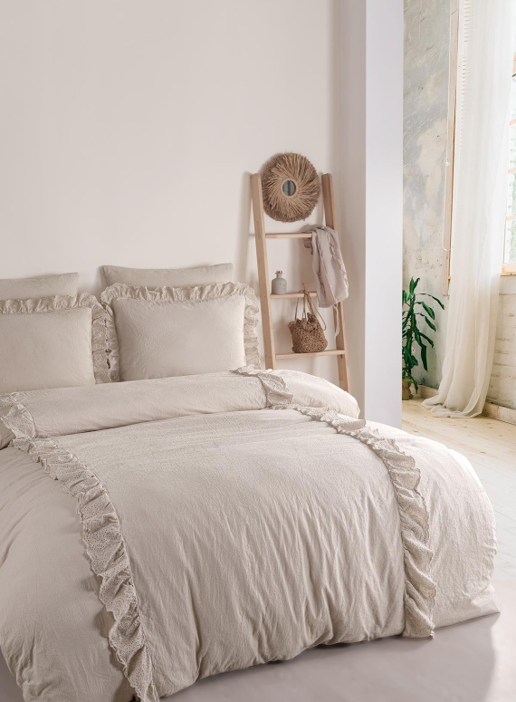 Постільна білизна Romantica bej євро 200х220 jacquard