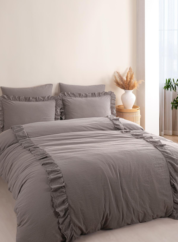 Постільна білизна Romantica antrasit євро 200х220 jacquard