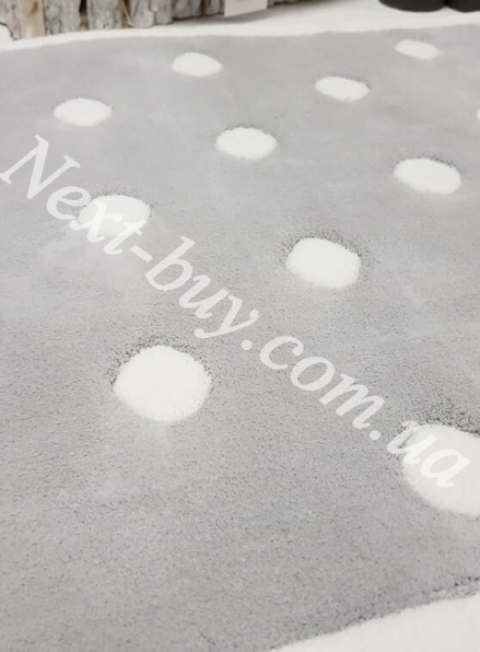 Натуральний килимок для підлоги в горошок Puantiye кремовий з сірим Maison D'or 60х100