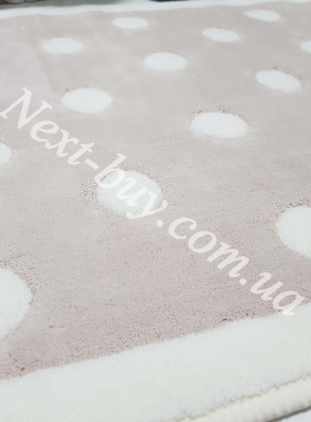 Натуральний килимок для підлоги Puantiye бежевий з кремовим горошком Maison D'or  60х100