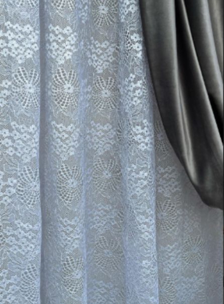 Тюль сітка з плетінням Cobweb сірий Туреччина