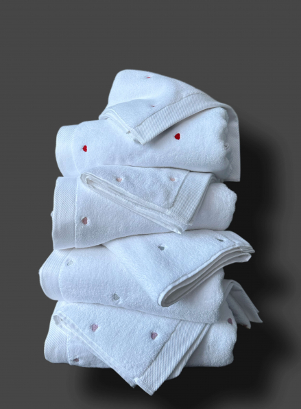 Махровое полотенце для бани Cestepe Kalpli Nakisli white-red 70х140 Турция