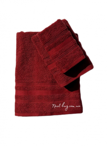 Махровое полотенце для лица ADA 50х90 бордовый Турция