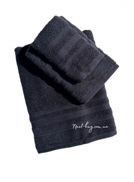 Махровое полотенце для лица ADA 50х90 черное Турция