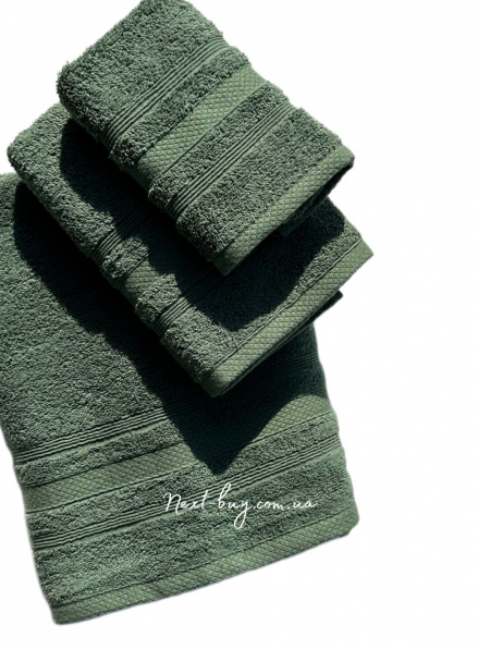 Махровое полотенце для лица ADA 50х90 хаки Турция