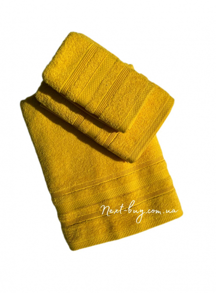 Махровое полотенце для лица ADA 50х90 желтое Турция