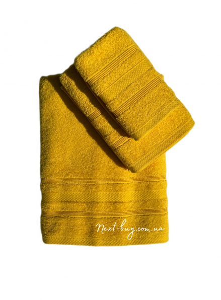 Махровое полотенце для бани ADA 70х140 желтое Турция