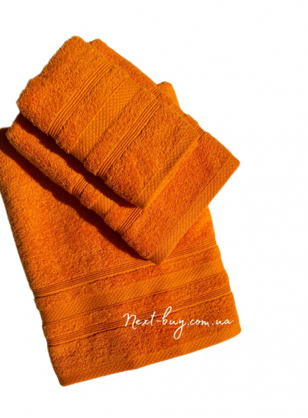 Махровое полотенце для лица ADA 50х90 оранжевое Турция