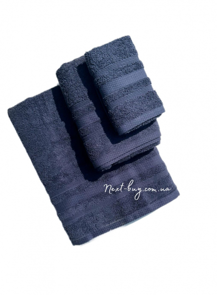 Махровое полотенце для лица ADA 50х90 синее Турция